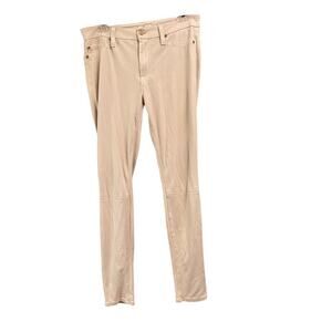 7 For All Mankind Size 28 Cream Soft Pants Metallic 5 Pocket